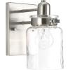 Calhoun Collection 1-Light Clear Glass Farmhouse Bath Vanity Light Brushed Nickel(Nickel)