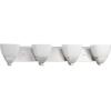 Progress Lighting Appeal Collection 4-Light Etched White Glass Modern Bath Vanity Light Brushed Nickel(Nickel)