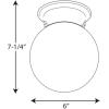 Progress Lighting P3605-30 Ceiling Fixture with White Glass Globe, White