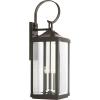 Gibbes Street Collection 3-Light Clear Beveled Glass New Traditional Outdoor Large Wall Lantern Light Textured Black(Bronze)