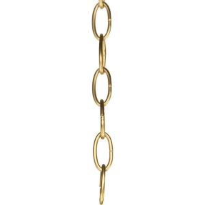 Progress Lighting Accessory Chain – 10′ of 9 Gauge Chain, Indoor & Outdoor, P8757-77, Forged Bronze(Natural Brass)