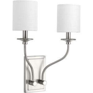 Progress Lighting Bonita Collection Brushed Nickel Two-Light Wall Sconce(Nickel)