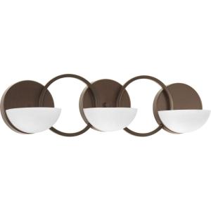 Progress Lighting P2035-20 Engage 3-Lt. Bath and Vanity Fixture with Etched Opal glass shades
