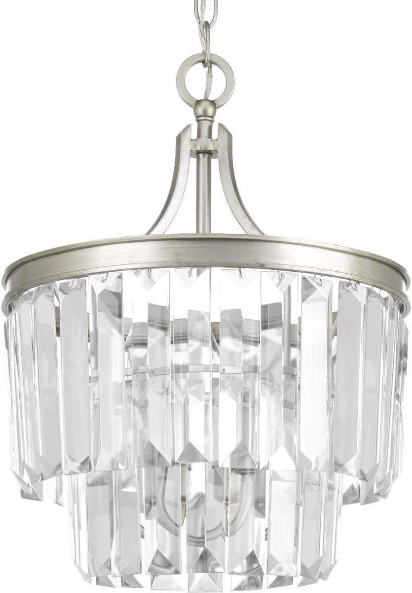 image:imageProgress Lighting Glimmer 3 Light 13 inch SemiFlush Mount Convertible Ceiling Light Antique Bronze P232520 Design SeriesSilver Ridge