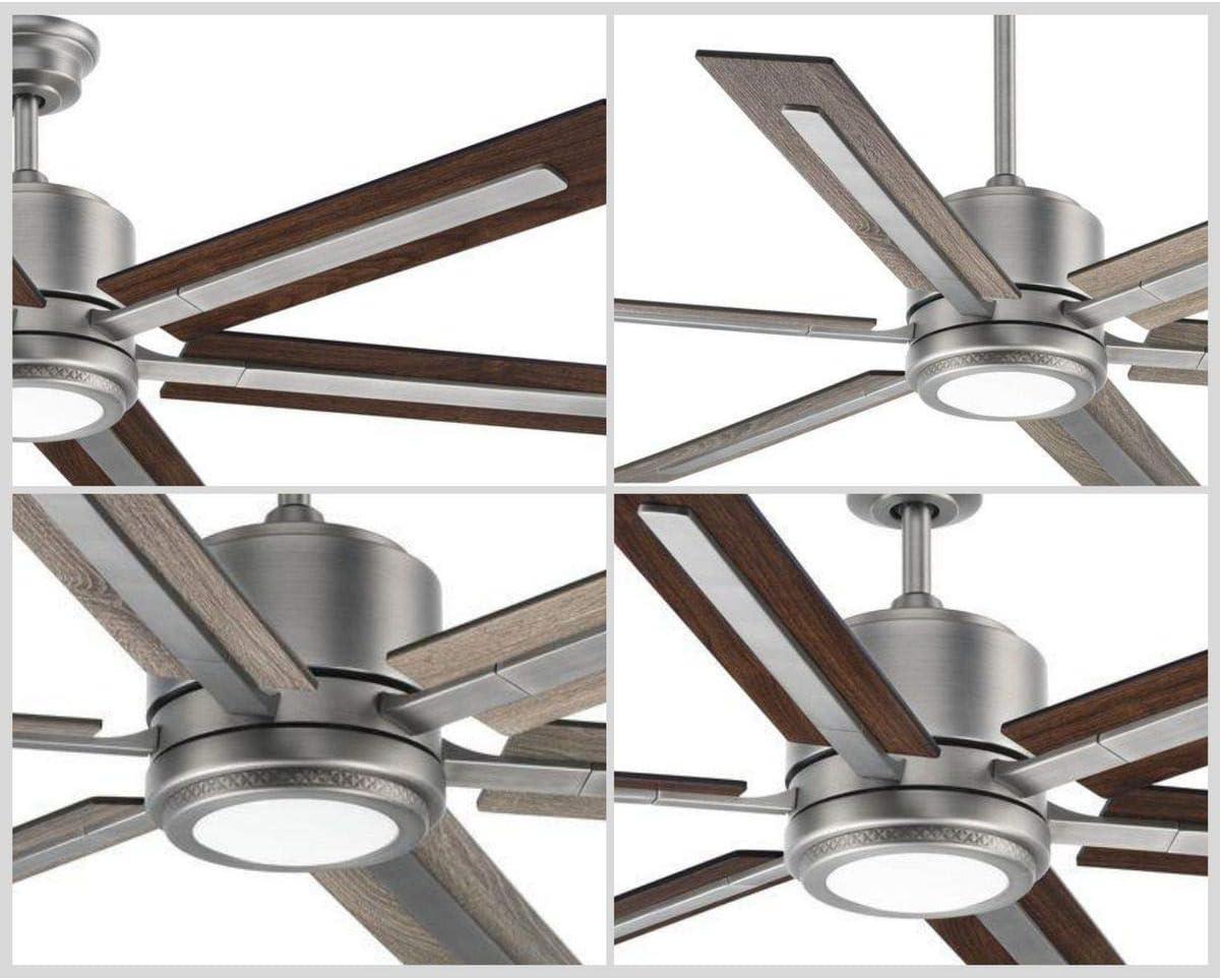 image:imageProgress Lighting P25868130K Protruding Mount 6 WalnutDriftwood Blades Ceiling fan with 17 watts light Antique Nickel