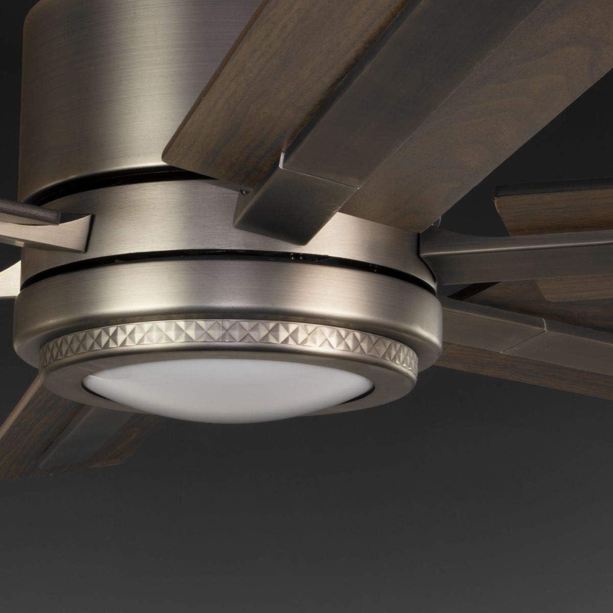 image:imageProgress Lighting P25868130K Protruding Mount 6 WalnutDriftwood Blades Ceiling fan with 17 watts light Antique Nickel