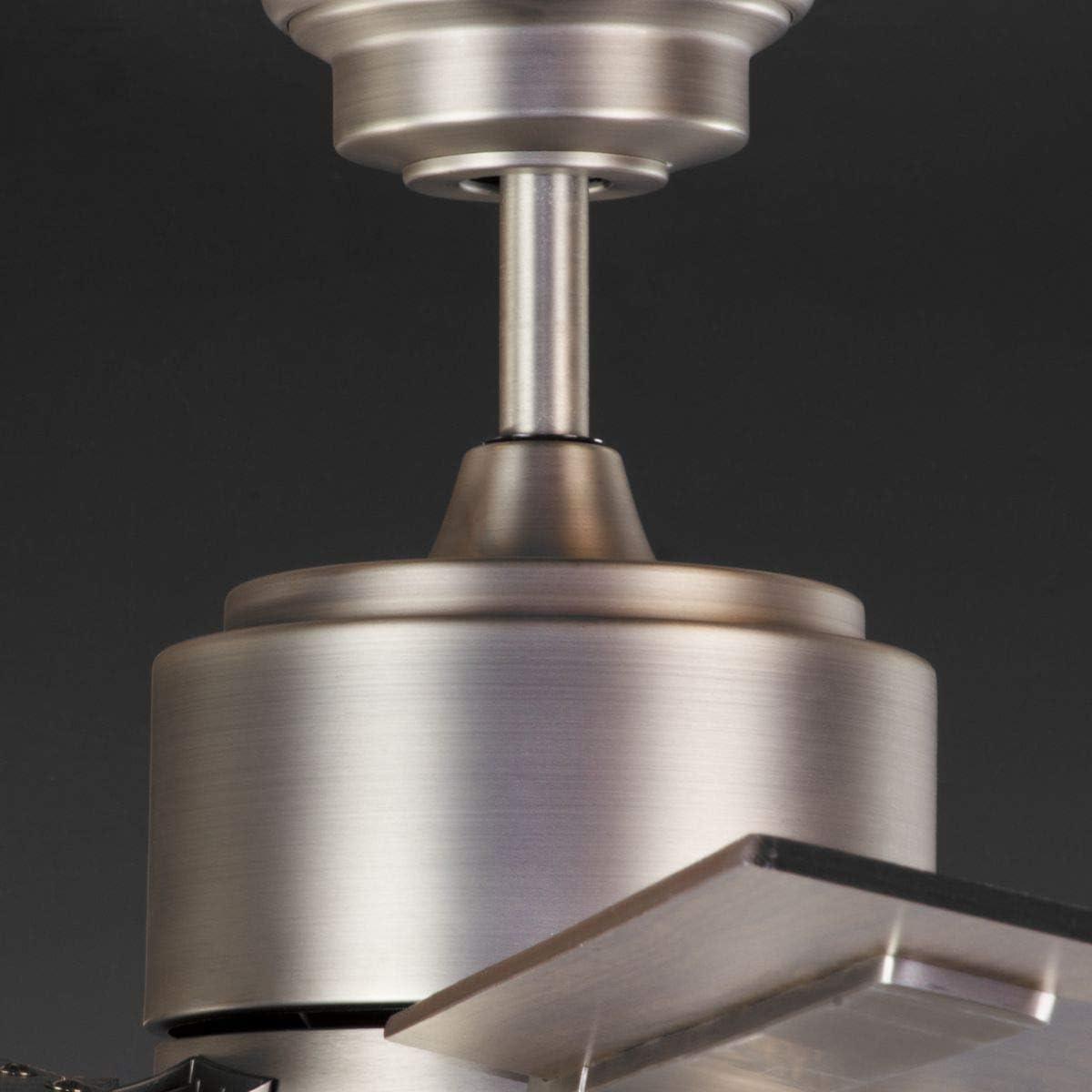image:imageProgress Lighting P25868130K Protruding Mount 6 WalnutDriftwood Blades Ceiling fan with 17 watts light Antique Nickel