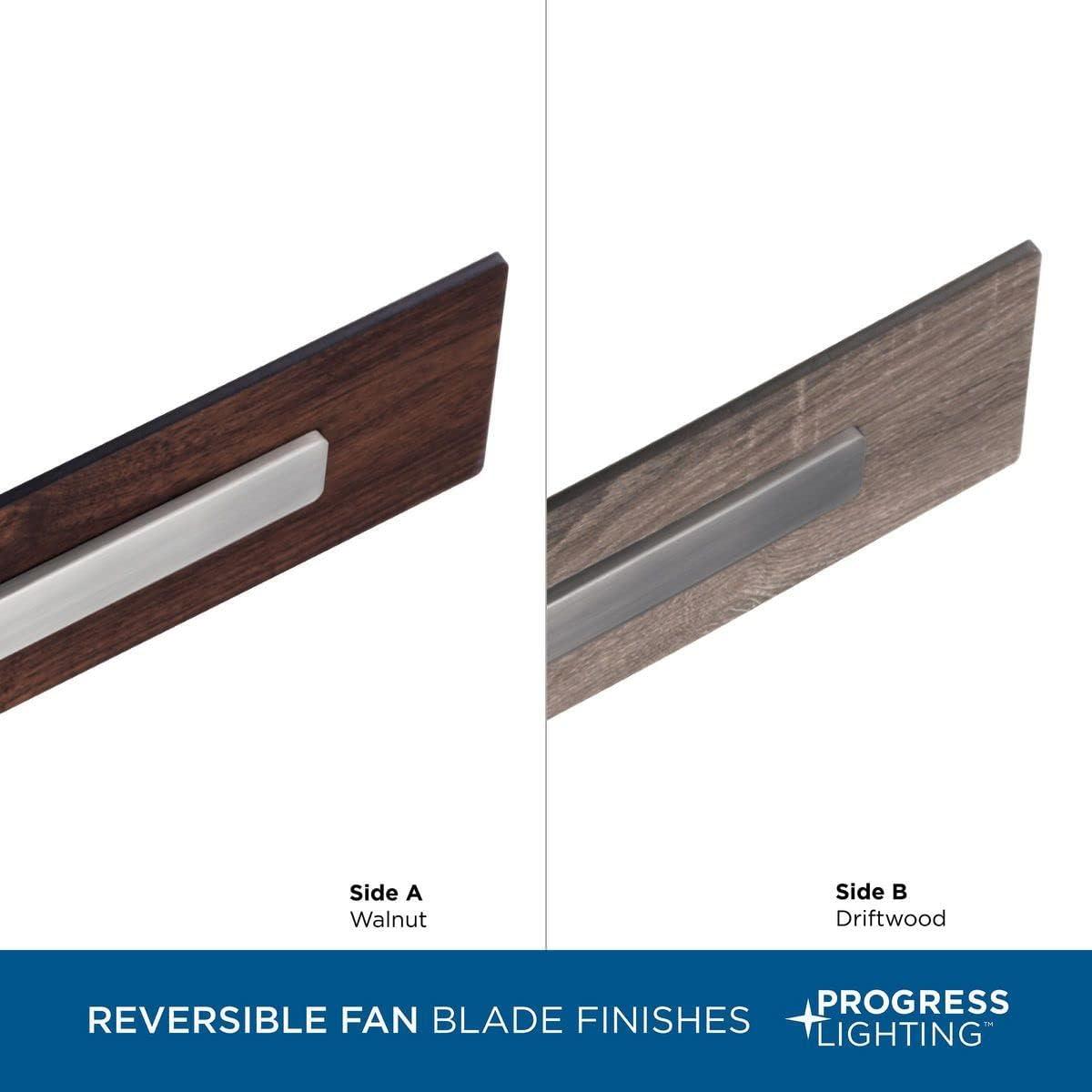 image:imageProgress Lighting P25868130K Protruding Mount 6 WalnutDriftwood Blades Ceiling fan with 17 watts light Antique Nickel