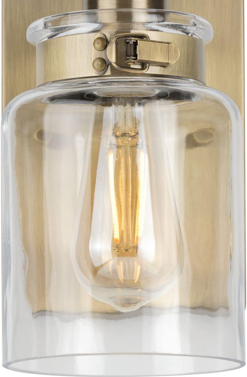 image:imageProgress Lighting P300045163 Calhoun Collection Clear Glass Farmhouse Bath Vanity Light 1 Light Vintage BrassVintage Brass
