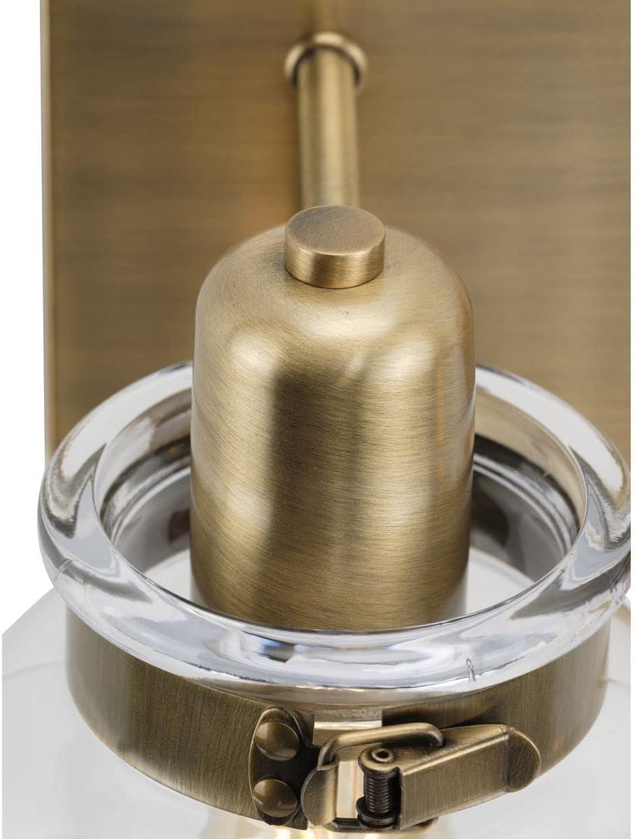 image:imageProgress Lighting P300045163 Calhoun Collection Clear Glass Farmhouse Bath Vanity Light 1 Light Vintage BrassVintage Brass