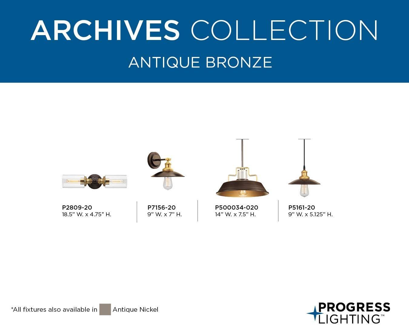 image:imageProgress Lighting P715681 Archives 1 Light Adjustable Swivel Wall Sconce 9Antique Bronze
