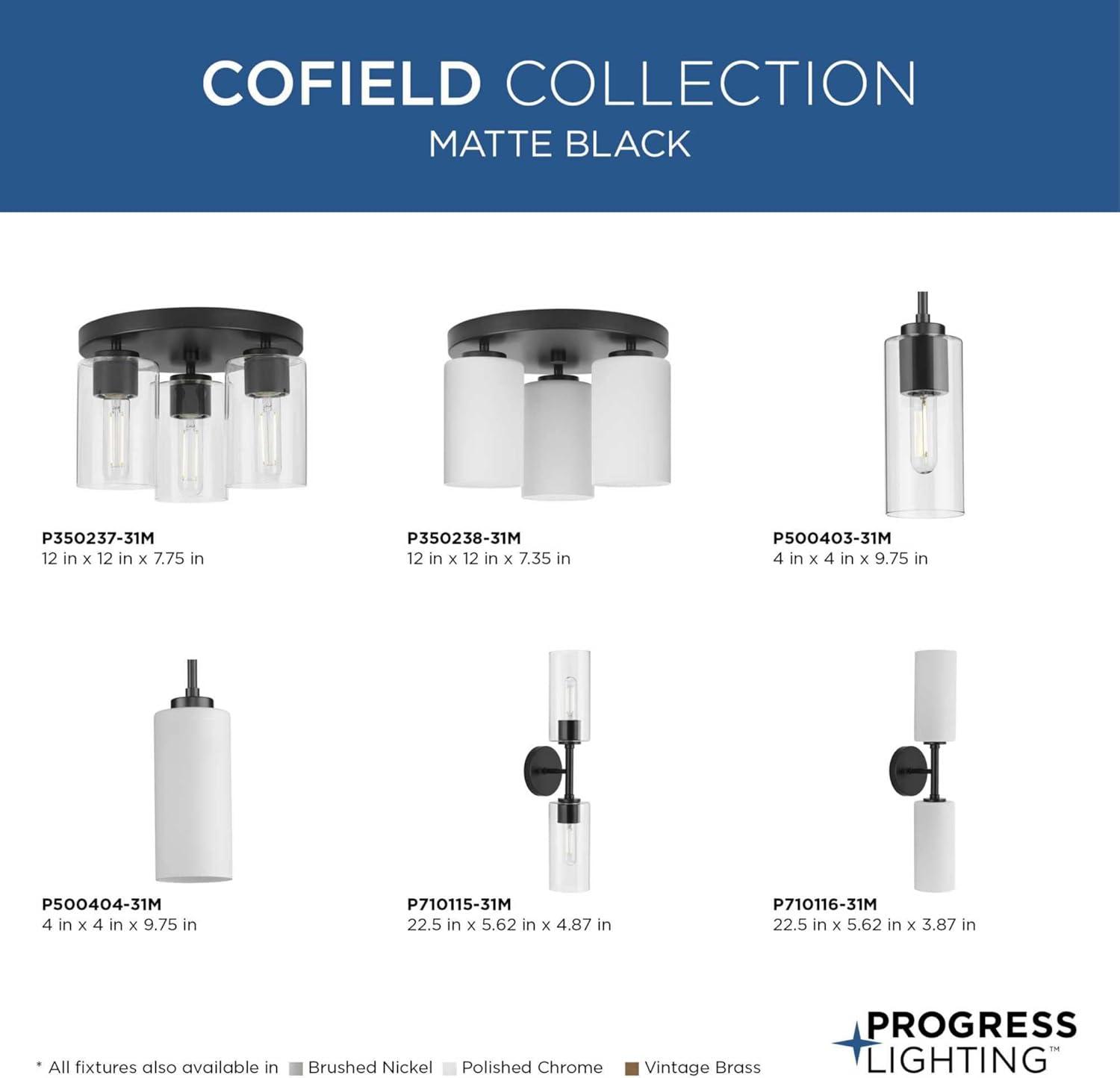 image:imageProgress Lighting Progress P71011631M Cofield 2 Light Wall Bracket in Contemporary Style487 Inches Tall and 562 Inches Wide Finish Color Matte Black