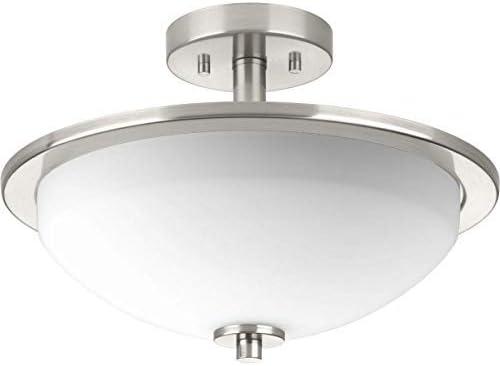 image:imageProgress Lighting Replay Collection 2Light Ceiling Light Flush Mount Ceiling Light Fixture for Interior Kitchen Lights Hallway Bedroom Living Room 14Inch by 534Inch Polished NickelBrushed Nickel