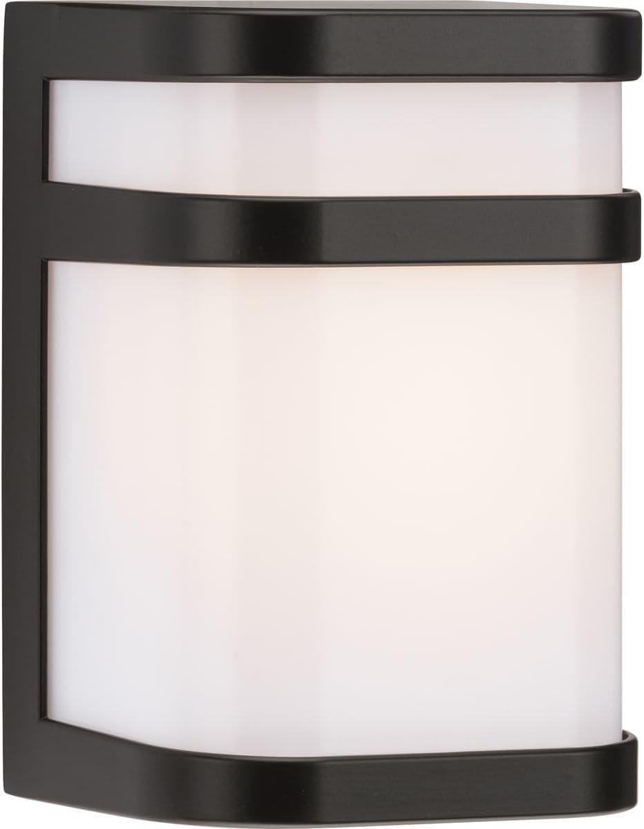image:imageProgress Lighting Valera LED Collection 1Light Matte White Acrylic Shade Modern Outdoor Small Wall Lantern Light Brushed NickelBronze