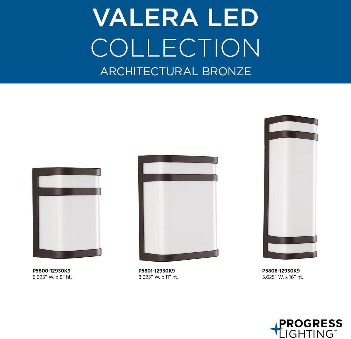 image:imageProgress Lighting Valera LED Collection 1Light Matte White Acrylic Shade Modern Outdoor Small Wall Lantern Light Brushed NickelBronze