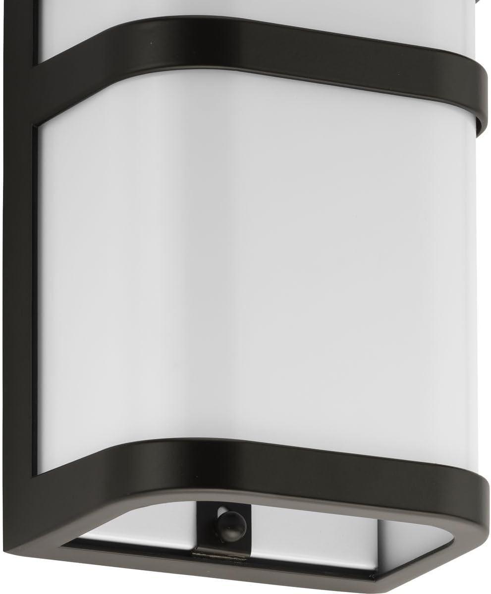 image:imageProgress Lighting Valera LED Collection 1Light Matte White Acrylic Shade Modern Outdoor Small Wall Lantern Light Brushed NickelBronze