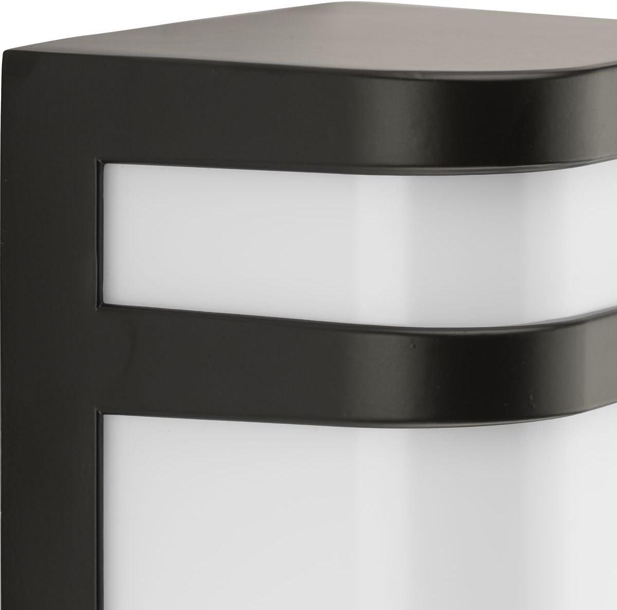 image:imageProgress Lighting Valera LED Collection 1Light Matte White Acrylic Shade Modern Outdoor Small Wall Lantern Light Brushed NickelBronze