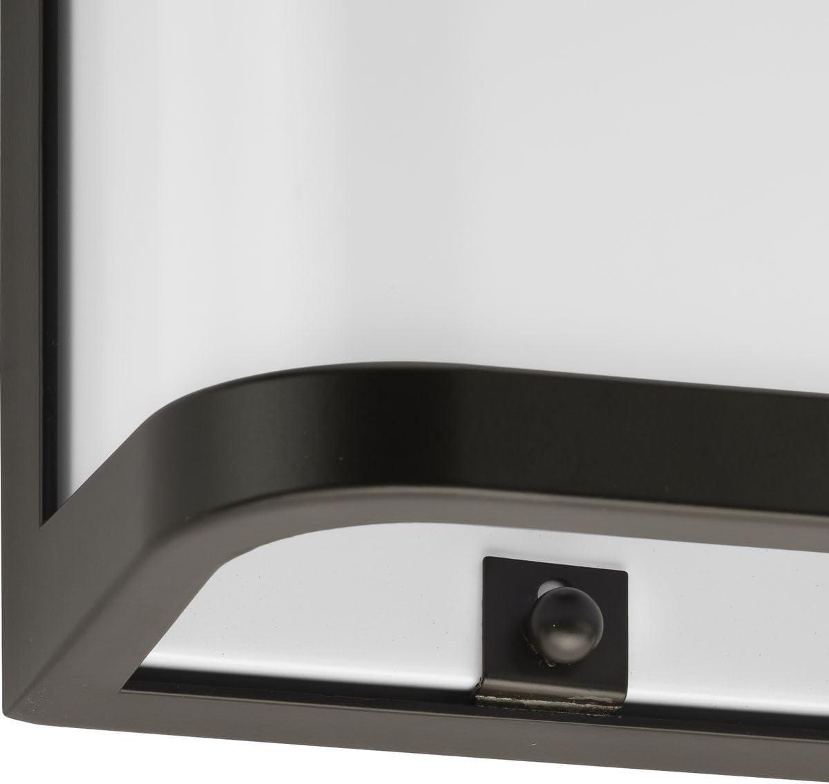 image:imageProgress Lighting Valera LED Collection 1Light Matte White Acrylic Shade Modern Outdoor Small Wall Lantern Light Brushed NickelBronze