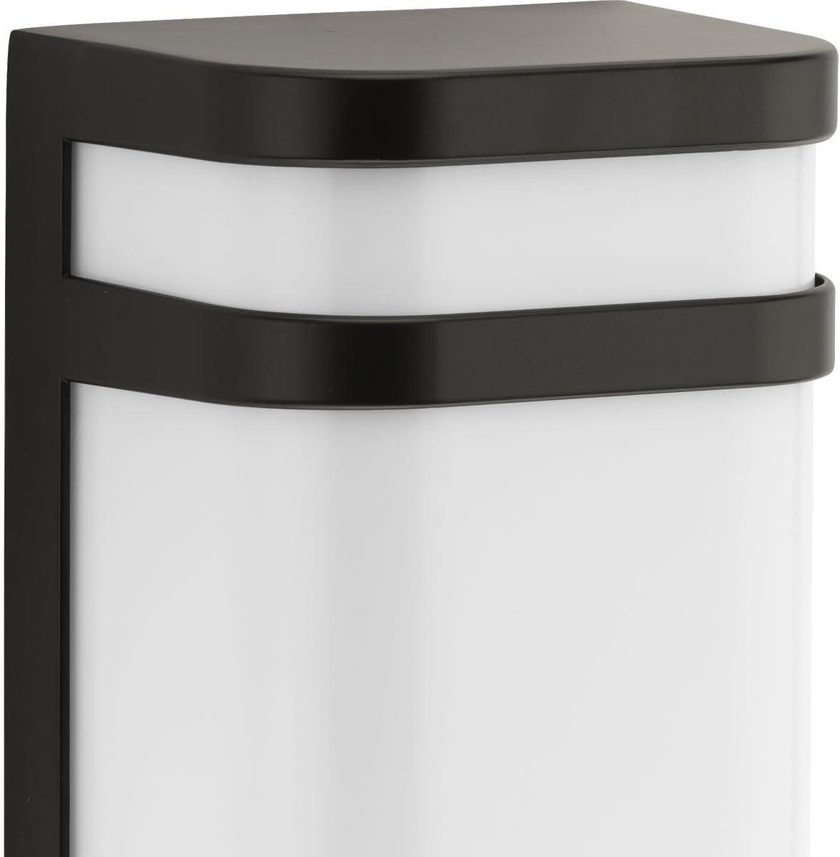 image:imageProgress Lighting Valera LED Collection 1Light Matte White Acrylic Shade Modern Outdoor Small Wall Lantern Light Brushed NickelBronze