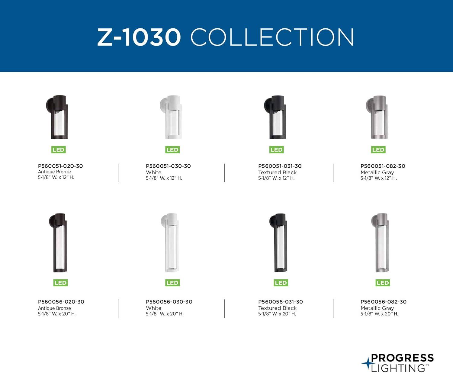 image:imageProgress Lighting Z1030 LED Collection 1Light Clear Glass Modern Outdoor Small Wall Lantern Light Textured Black 1200x513x513White