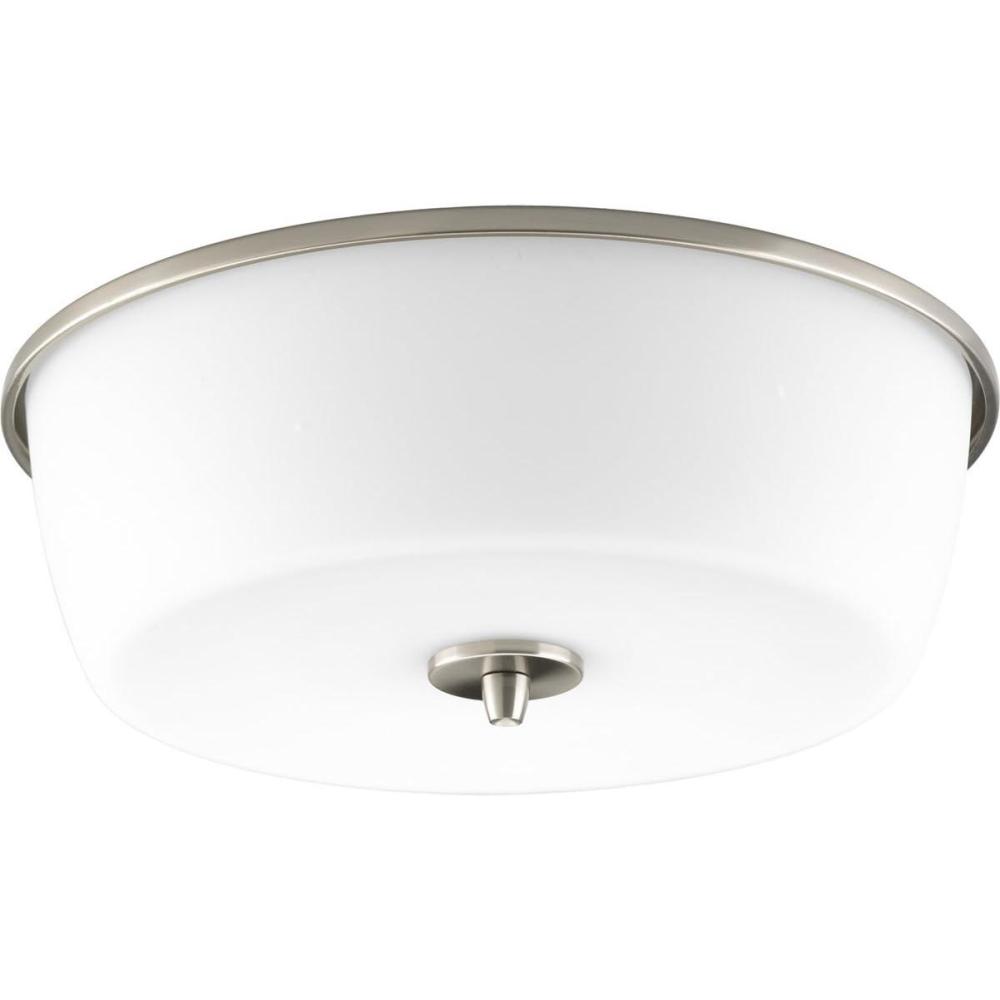 image:imageProgress Lighting P379809 Divot Collection 2Light Flushmount Brushed Nickel