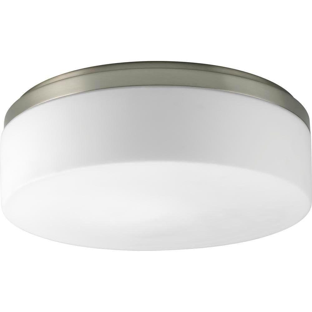 image:imageProgress Lighting P391109 2Light Close to Ceiling with Etched White Opal Diffuser Brushed Nickel