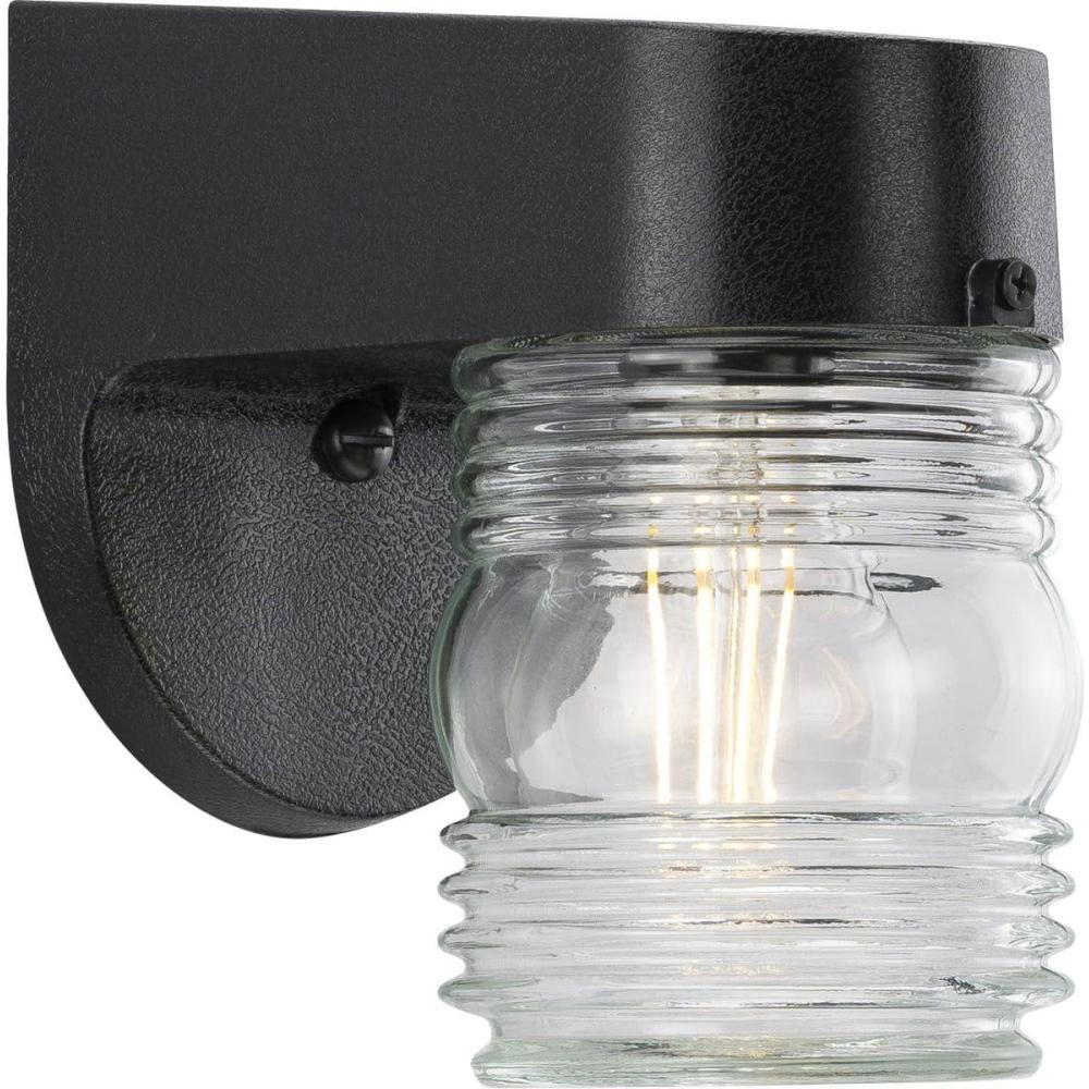 image:imageProgress Lighting Polycarbonate Outdoor 1Light Clear Lexan Traditional Outdoor Wall Light Textured BlackBlack