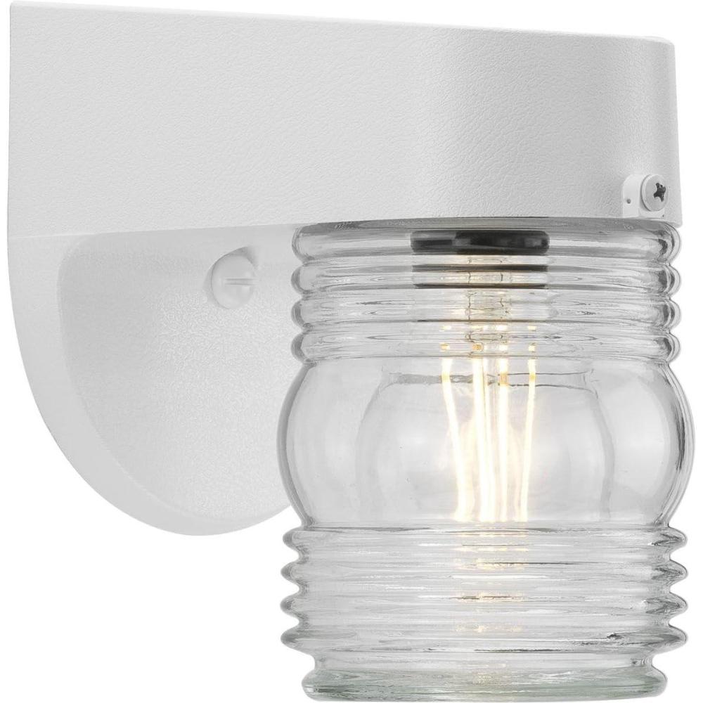 image:imageProgress Lighting Polycarbonate Outdoor 1Light Clear Lexan Traditional Outdoor Wall Light Textured BlackWhite