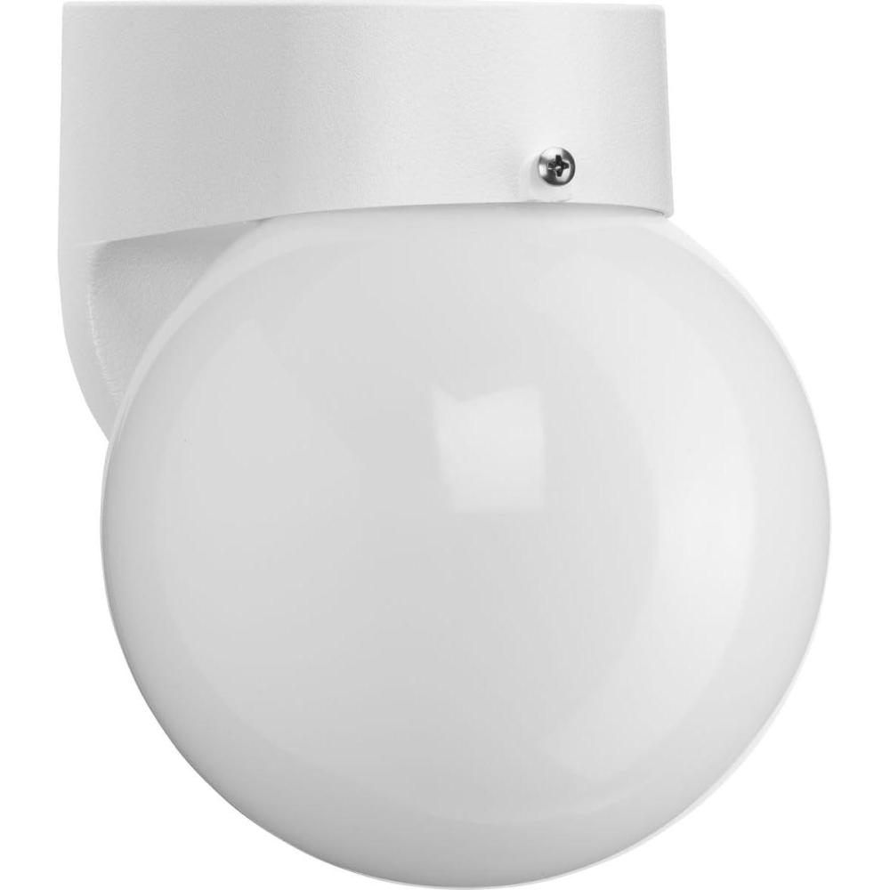 image:imageProgress Lighting Polycarbonate Outdoor 1Light White Acrylic Shade Modern Outdoor Wall Light Textured BlackWhite