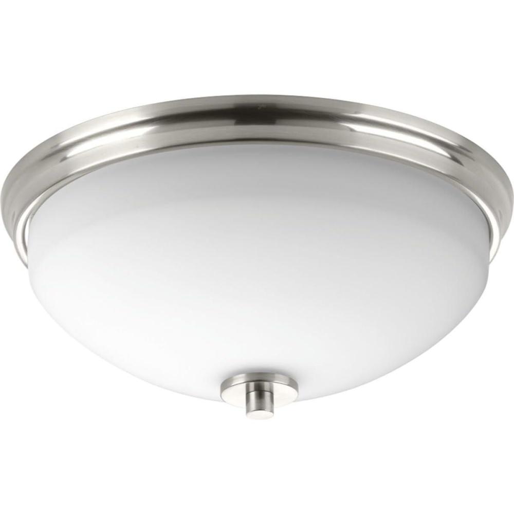 image:imageProgress Lighting Replay Collection 2Light Ceiling Light Flush Mount Ceiling Light Fixture for Interior Kitchen Lights Hallway Bedroom Living Room 14Inch by 534Inch Polished NickelBrushed Nickel