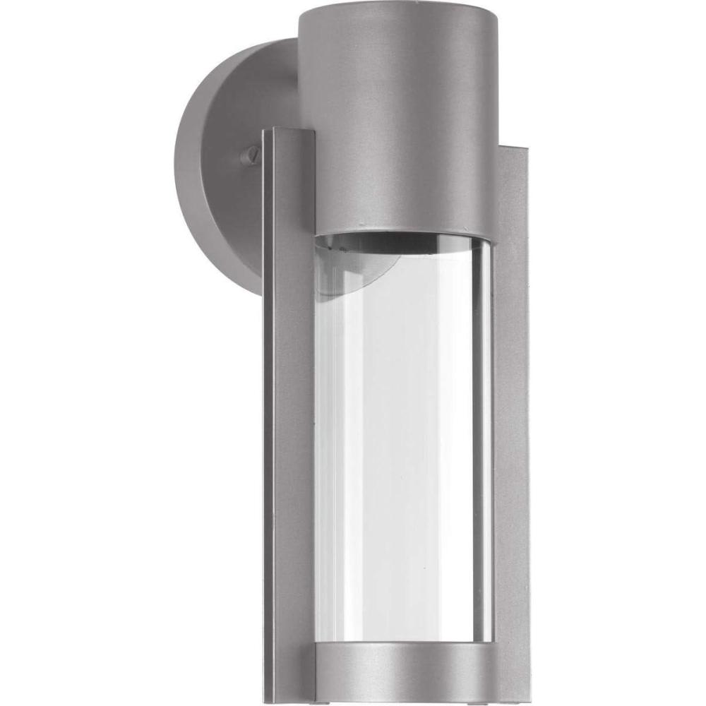image:imageProgress Lighting Z1030 LED Collection 1Light Clear Glass Modern Outdoor Small Wall Lantern Light Textured Black 1200x513x513Gray