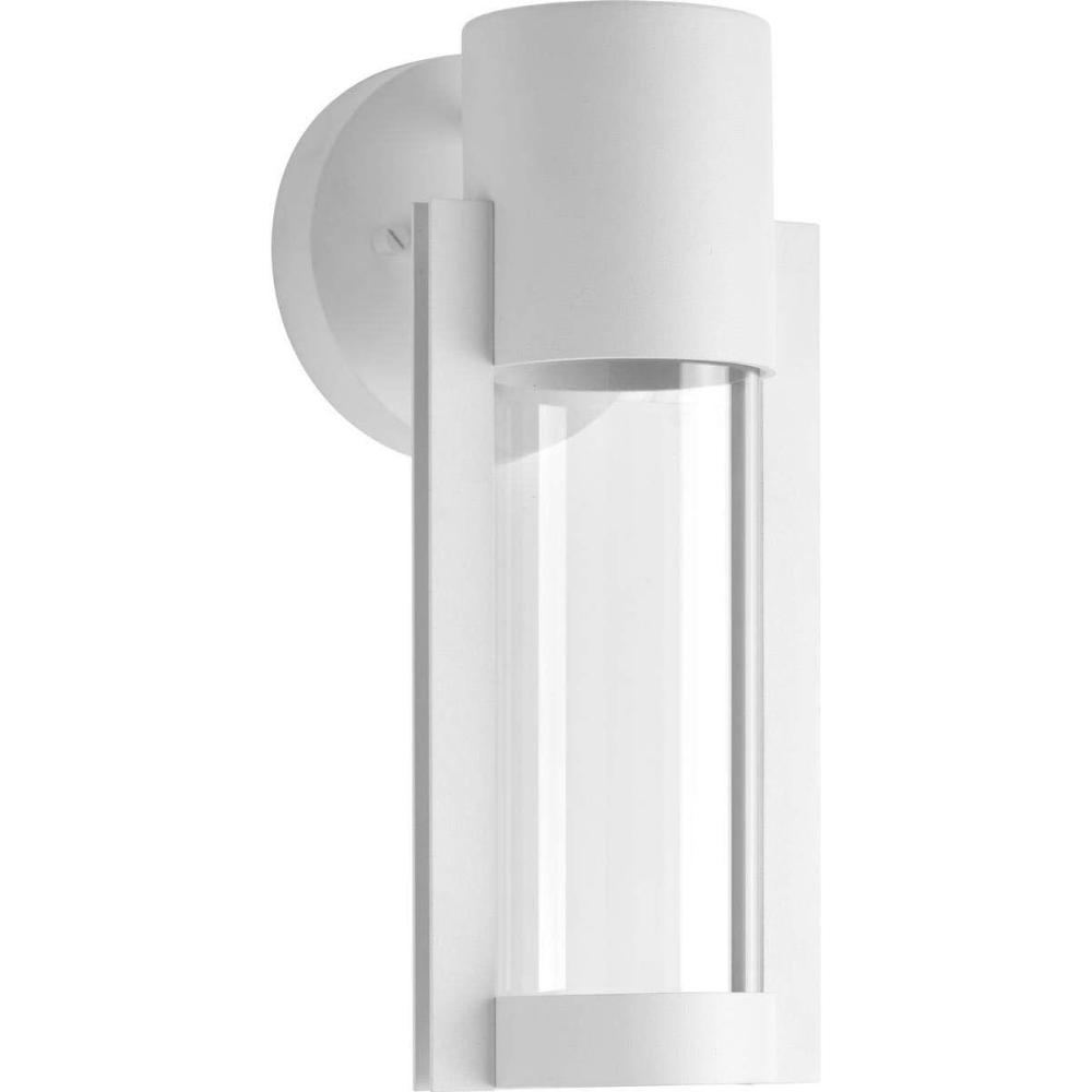 image:imageProgress Lighting Z1030 LED Collection 1Light Clear Glass Modern Outdoor Small Wall Lantern Light Textured Black 1200x513x513White