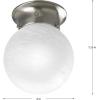 Progress Lighting 1 Light Ceiling Light, 6-Inch Glass Globe Flush Mount Ceiling Lighting Fixture, Dimmable, White Glass, Brushed Nickel (P3401-09)(Brushed Nickel)