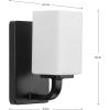 Progress Lighting Cowan Collection 4 3/4 in. 1-Light Vintage Brass Vanity Light Etched Glass Modern Bath(Black)
