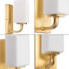 Progress Lighting Cowan Collection 4 3/4 in. 1-Light Vintage Brass Vanity Light Etched Glass Modern Bath(Brass)