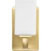 Progress Lighting Cowan Collection 4 3/4 in. 1-Light Vintage Brass Vanity Light Etched Glass Modern Bath(Brass)