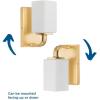 Progress Lighting Cowan Collection 4 3/4 in. 1-Light Vintage Brass Vanity Light Etched Glass Modern Bath(Brass)