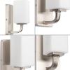 Progress Lighting Cowan Collection 4 3/4 in. 1-Light Vintage Brass Vanity Light Etched Glass Modern Bath(Nickel)