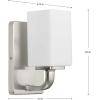 Progress Lighting Cowan Collection 4 3/4 in. 1-Light Vintage Brass Vanity Light Etched Glass Modern Bath(Nickel)