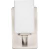 Progress Lighting Cowan Collection 4 3/4 in. 1-Light Vintage Brass Vanity Light Etched Glass Modern Bath(Nickel)