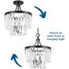Progress Lighting Glimmer 3 Light 13 inch Semi-Flush Mount Convertible Ceiling Light, Antique Bronze, P2325-20, Design Series(Silver Ridge)