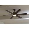 Progress Lighting P2586-8130K Protruding Mount, 6 Walnut/Driftwood Blades Ceiling fan with 17 watts light, Antique Nickel