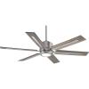 Progress Lighting P2586-8130K Protruding Mount, 6 Walnut/Driftwood Blades Ceiling fan with 17 watts light, Antique Nickel