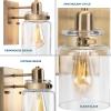 Progress Lighting P300045-163 Calhoun Collection Clear Glass Farmhouse Bath Vanity Light, 1 Light, Vintage Brass(Vintage Brass)