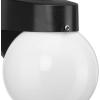 Progress Lighting Polycarbonate Outdoor 1-Light White Acrylic Shade Modern Outdoor Wall Light Textured Black(Black)