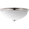 Progress Lighting Replay Collection 2-Light Ceiling Light, Flush Mount Ceiling Light Fixture for Interior Kitchen Lights, Hallway, Bedroom, Living Room, 14-Inch by 5-3/4-Inch, Polished Nickel(Polished Nickel)