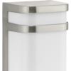 Progress Lighting Valera LED Collection 1-Light Matte White Acrylic Shade Modern Outdoor Small Wall Lantern Light Brushed Nickel(Nickel)