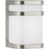 Progress Lighting Valera LED Collection 1-Light Matte White Acrylic Shade Modern Outdoor Small Wall Lantern Light Brushed Nickel(Nickel)