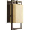 Jack Collection 1-Light Etched Umber Flax Glass Craftsman Outdoor Sconce Wall Light Antique Bronze(Bronze)
