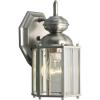 Progress Lighting 1-Light Clear Beveled Glass Traditional Outdoor Wall Lantern Light, BrassGUARD Lantern Collection, Outdoor, P5756-09, Brushed Nickel(Brushed Nickel)